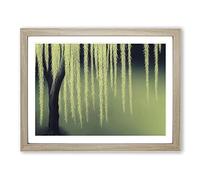 Bold Weeping Willow Tree Framed Print | A4 Oak Framed Wall Art | Ready to Hang | Modern Floral Picture | Living Room Bedroom Lounge Office