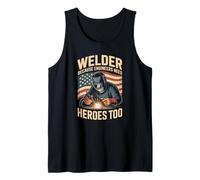 Bold Welding Helmet Graphic for Workshop Workers Welder Tank Top