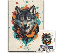 Bold Wolf Portrait Poster 1000 Piece Puzzle For Adults Play And Learn Smart Activity Unique Heartfelt Celebration Gift Size 38x52cm
