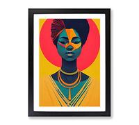 Bold Woman Abstract Framed Print | A3 Black Framed Wall Art | Ready to Hang | Abstract Fantasy Picture | Living Room Bedroom Lounge Office