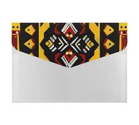 Bold Yellow Red Tribal Stripe Expanding File Organizer, Multi-Pocket Accordion Folder, Document Storage and Office Supplies