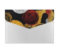 Bold Yellow Spiral Art Expanding File Organizer, Multi-Pocket Accordion Folder, Document Storage and Office Supplies