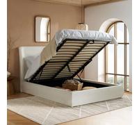 Boldair Birlea Lanis Ottoman Cream Linen Fabric Double Bed Frame