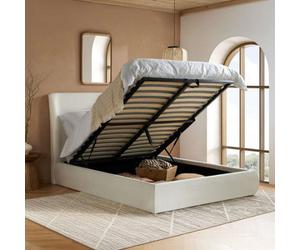 Boldair Birlea Lanis Ottoman Cream Linen Fabric Double Bed Frame