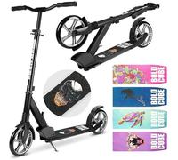 BOLDCUBE Big 2 Wheeler Black | Scooter for Kids & Teens Ages 7+ Years | Play & Commute | Front Suspension Fit with 200MM Wheels | Height Adjustable 86 to 111 cm