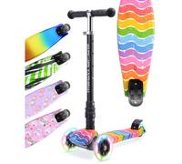 BOLDCUBE Big Fold | 3 Wheel Scooter for Kids Ages 5-10 Years | LED Wheels | Height Adjustable 65 to 89 cm | Rear Reflectors