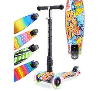 BOLDCUBE Big Fold | Three Wheel Scooter for Children Ages 5-10 Years | LED Wheels with Flashing Lights | Height Adjustable 65 to 89 cm | Rear Reflectors