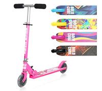 BOLDCUBE Classic Two Wheel Scooter Pink for Kids Ages 6+ | Lightweight | Fold & Go | Adjustable Height 69 to 82 cm