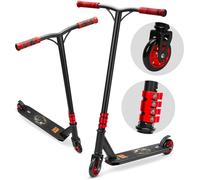 BOLDCUBE Deluxe Stunt Scooter Black Fire for Boys and Girls Ages 8-12 Years | Anodized Finish | ABEC 9 | 4 Bolt Clamp | Marbled Grips | 7+ yrs