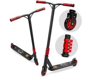 BOLDCUBE Deluxe Stunt Scooter Black Fire for Boys and Girls Ages 8-12 Years | Anodized Finish | ABEC 9 | 4 Bolt Clamp | Marbled Grips | 7+ yrs