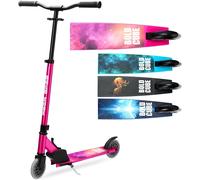 BOLDCUBE Girl's Deluxe 2 Wheel Scooter in Fuchsia | Size: 7-9 Years BOLDCUBE Fuchsia 7-9 Years