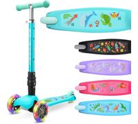 BOLDCUBE Teeny Fold Sea Animals | Scooter for Boys and Girls Ages 3-8 Years | Foldable | Flashing Light Up Wheels | Height Adjustable 61 to 79 cm