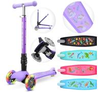 BOLDCUBE Teeny Fold Unicorn | Scooter for Boys and Girls Ages 3-8 Years | Foldable | Flashing Light Up Wheels | Height Adjustable 61 to 79 cm