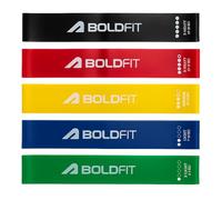 Boldfit Miniloop Resistance Band for Workout for Women with Serrations Grip Lines Mini Loop Hip Band Toning Exercise Band for Gym Booty Belt Latex Band Thera Band Yoga Theraband for Fitness - Set of 5