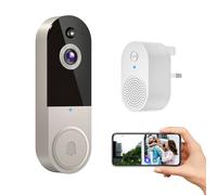 BoldHero 1080p Smart Video Doorbell Camera Wireless, AI Human Detection and Instant Alerts, 2-Way Talk, Night Vision, Cloud Storage, Battery Powered, 2.4G Wi-Fi (Linen)