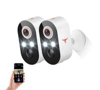 BoldHero 1080p Wireless Security Camera, 2.4GHz Wi-Fi, Cloud Storage, Color Night Vision, AI Human Detection, PIR Motion Detection, 2-Way Talk, Outdoor Surveillance Bullet Cam (2 Pack)