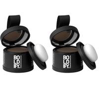 BOLDIFY Hairline Powder - Root Touch Up Hair Color for Gray Coverage - Bald Spot Concealing Hair Powder for Women and Men - 24-Hour Stain-Proof - Medium Brown (Pack of 2)