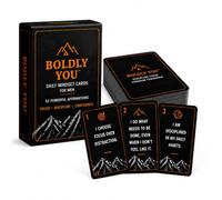 Boldly You Daily Mindset Cards for Men - 52 Daily Affirmation Cards for Discipline, Focus & Confidence - Motivational Self Improvement Cards, Gifts for Men