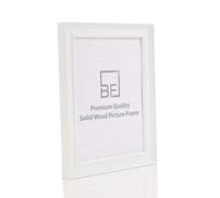 Boldon Framing - 12"x12" White Painted Solid Wood Picture Photo Poster Frame, Modern Stepped Profile Wall Mounted Safety Glazing