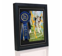 Boldon Framing 12x12" Shadow Box Frame, Black Solid Wood Deep 3D Frame With Black Mount, Clear Acrylic Front 2cm Deep Frame For Crafts 3D Deep Objects, Medals, Flowers, Memorabilia