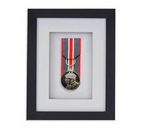 Boldon Framing 3d Deep Box Frame To Display War/Military/Sports Court Mounted Medals Black White Grey Oak (Black with White Mount, 1 Medal)