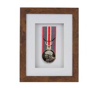 Boldon Framing 3d Deep Box Frame To Display War/Military/Sports Court Mounted Medals Black White Grey Oak (Medium Oak with White Mount, 1 Medal)
