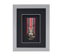 Boldon Framing 3d Deep Box Frame To Display War/Military/Sports Court Mounted Medals Black White Grey Oak (Grey with Black Mount, 1 Medal)