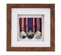 Boldon Framing 3d Deep Box Frame To Display War/Military/Sports Court Mounted Medals Black White Grey Oak (Medium Oak with White Mount, 3 Medals)