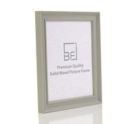 Boldon Framing - 8"x6" Beige Painted Solid Wood Picture Photo Poster Frame, Modern Stepped Profile Free Standing or Wall Mounted Safety Glazing