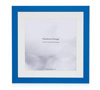 Boldon Framing - Blue, Square Thin Photo Frame in Solid Wood with White Wall Mount, 60x50cm For Pic 50x40cm