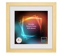 Boldon Framing - Gold, Square Thin Photo Frame in Solid Wood with White Wall Mount, 12x12 - Pic Size 10x10 Picture Display