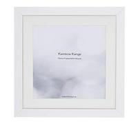 Boldon Framing - Matt White, Square Thin Photo Frame in Solid Wood with White Wall Mount, 50x40cm For Pic 40x30cm