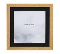 Boldon Framing - Oak, Square Thin Photo Frame in Solid Wood with Black Wall Mount, 16x16 Frame Size 14x14