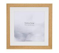 Boldon Framing - Oak, Square Thin Photo Frame in Solid Wood with White Wall Mount, 60x80cm For Pic 50x70cm
