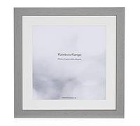 Boldon Framing - Pale Grey, Square Thin Photo Frame in Solid Wood with White Wall Mount, 50x70cm For Pic A2