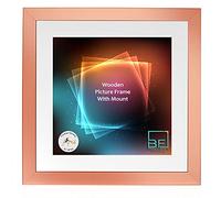 Boldon Framing - Rose Gold, Square Thin Photo Frame in Solid Wood with White Wall Mount, 40x40cm- Pic Size 30x30cm Picture Display
