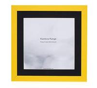 Boldon Framing - Yellow, Square Thin Photo Frame in Solid Wood with Black Wall Mount, 60x60cm- Pic Size 50x50cm Picture Display