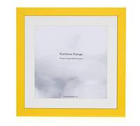 Boldon Framing - Yellow, Square Thin Photo Frame in Solid Wood with White Wall Mount, 60x50cm For Pic 50x40cm