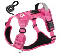 BoldPet Dog Harness with Airtag Holder and Leash Set-Premium Oxford Breathable Material- Durable Reflective Airtag Dog Harness and Leash Set for Small, Medium, Large and X Large Dogs