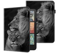 BOLELAW Case for 7" Kindle Paperwhite 12th Gen 2024 & Kindle Colorsoft Signature Edition 2024 PU Leather Flip Folio Wallet Card Slots Tablet Case, Lion