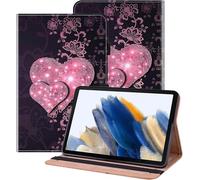 BOLELAW Case for Amazon Fire HD 10 / HD 10 Plus 10.1 inch (13./11.Gen, 2023/2021) with [Card Slot] [Stand Function] Leather Folio Flip Tablet Case, Lace Heart