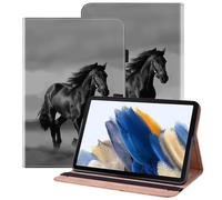 BOLELAW Case for Honor Pad X9 11.5 Inch 2023 - PU Leather Folio Flip Cover with Card Slot, Pencil Holder & Kickstand, Black Horse