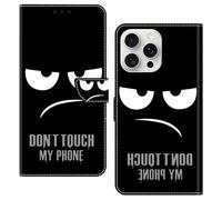 BOLELAW Case for iPhone 16 Pro Max - PU Leather Flip Cover with Magnetic Closure, Kickstand & 2 Card Slots, Don't Touch My Phone