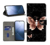 BOLELAW Case for Samsung Galaxy A54 - PU Leather Flip Cover with Magnetic Closure, Kickstand & Card Slots, Pink Butterfly