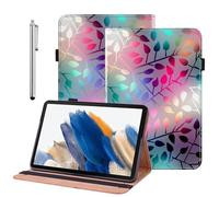 BOLELAW Case for Samsung Galaxy Tab S7 FE 12.4 inch 2021 (SM-T730/T733) - PU Leather Folio Cover with 3 Card Slots, Pencil Holder, Kickstand, Maple Leaf