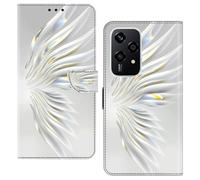 BOLELAW Phone Case for Honor 200 Lite with [Magnetic Closure] [Stand Function] [Card Slots] Leather Flip Wallet Cover Compatible Honor 200 Lite Case, Crystal Wings