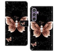 BOLELAW Wallet Case for Samsung Galaxy S23 FE, Pink Butterfly