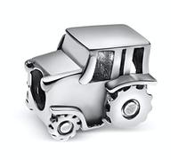 Bolenvi Farm Tractor wboy Farmer 925 erling Silver Pendant Charm Bead For Pandora & Similar Charm Bracelets or Necklaces, Sterling Silver