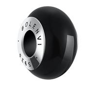 Bolenvi Real Chakra ones Healing Murano Cryals 925 erling Silver Pendant Charm Bead For Pandora & Similar Charm Bracelets or Necklaces (Obsidian)