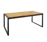 Bolero Acacia Wood and Steel Rectangular Industrial Table 1800mm Dinning Kitchen